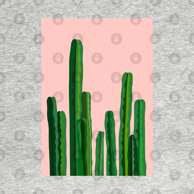 Cacti ( coral background ) by AdamRegester